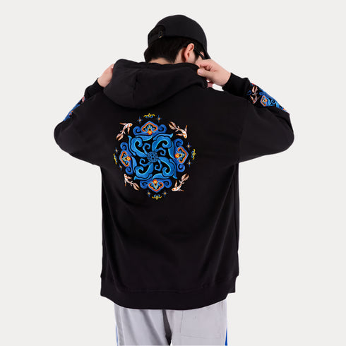 Spring Sukajan Cotton Floral Embroidery Sweatshirts